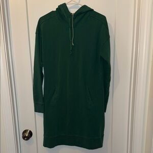 Toad&Co Deep Teal Hooded Sweatshirt Dress NWOT medium